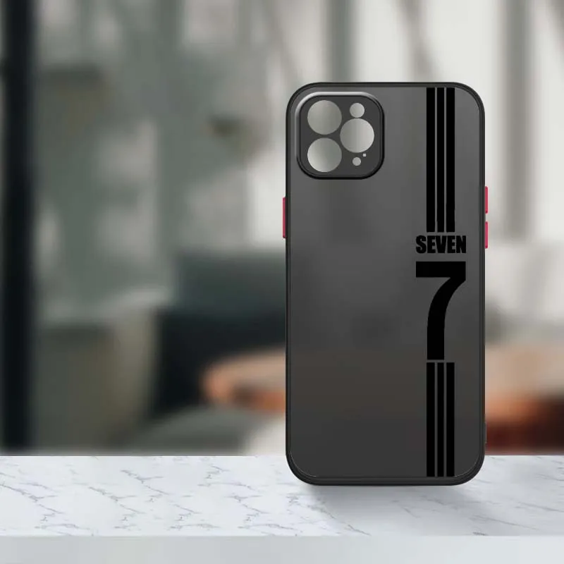 أرقام مخططة سوداء لهاتف أبل آيفون 16 15 14 13 12 11 XR XS X Pro Max Plus حافظة هاتف شفافة بلوري صغيرة