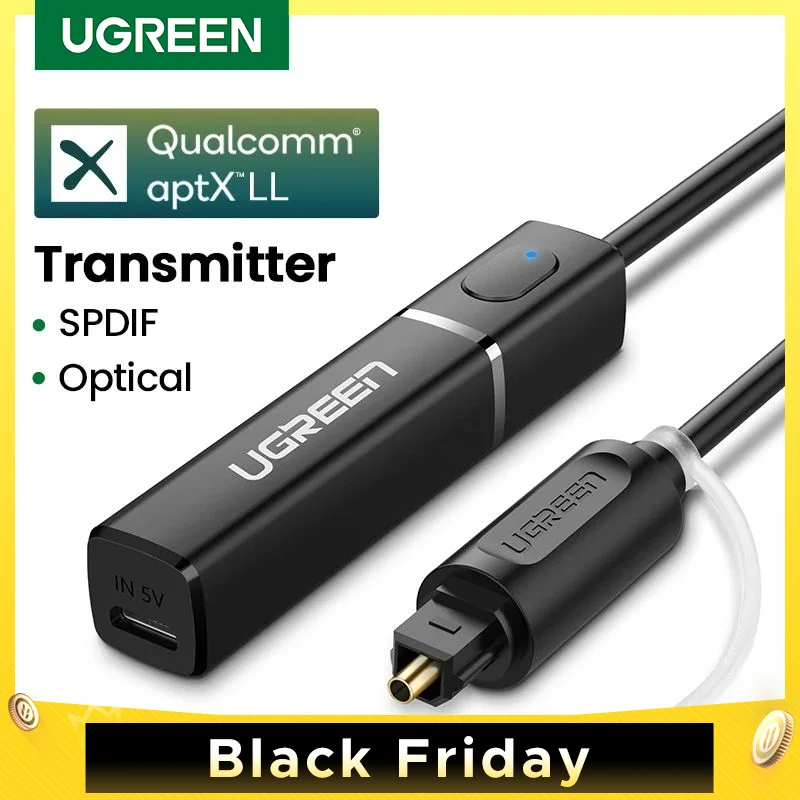 UGREEN Thiết Bị Phát Bluetooth 5.0 Cho Tivi PC PS4 AptX LL SPDIF Toslink Quang Kỹ Thuật Số Âm Nhạc Âm Thanh Không Dây Bluetooth 5.0 Adapter