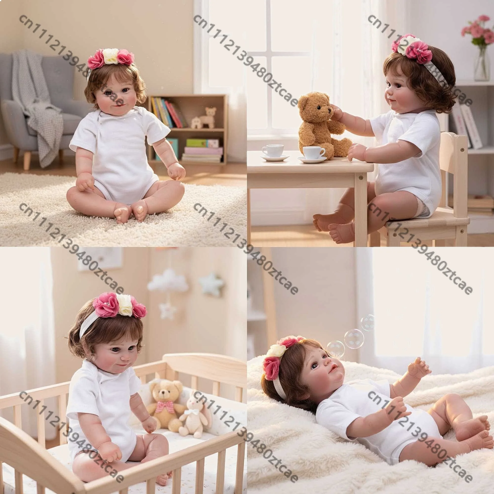 20 Inch Reborn Baby Doll Realistic Soft Silicone Dress Up Toy Educational Gift for Kids