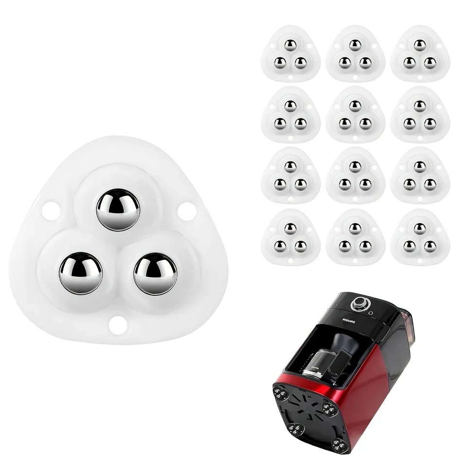 12pcs Small Appliance Casters - Punch-Free Silent Wear-Resistant Universal Wheels, Self-Adhesive/Punch Two-in-One