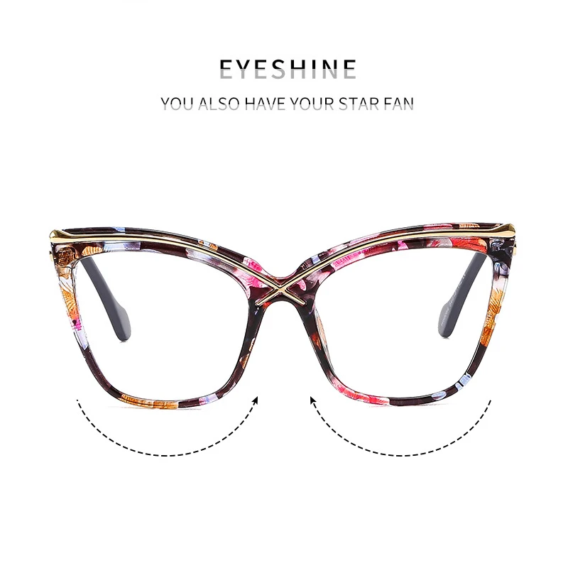 New Fashion Retro Designer Anti Blue Light occhiali da donna Metal Cat Eye Frame Brand Quality Trend Clear Reading Computer Eyeglass