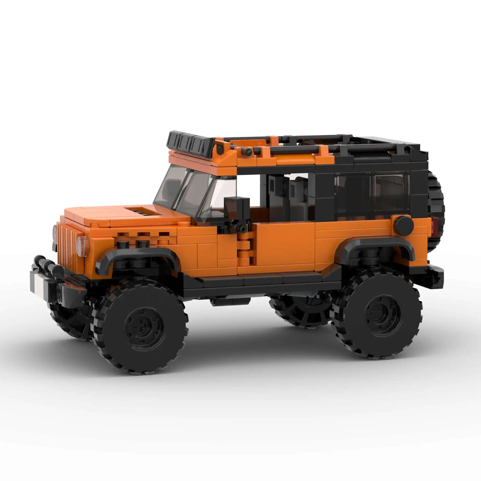 Jeep Wrangler Orange Building Blocks Building Racing Sports Car Moc Compatible Lego Children's Toys