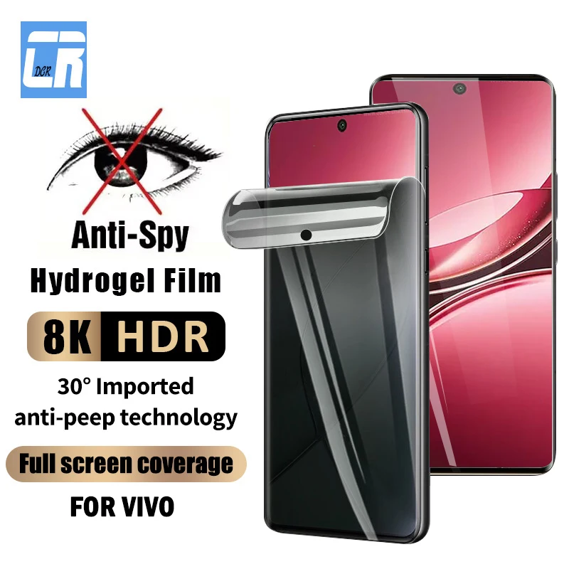

Full Curved Anti-Spy Hydrogel Film for Vivo V50 V40 V30 V29 V27 Pro Lite Privacy Screen Protector for V50e V40e V30e Not Glass