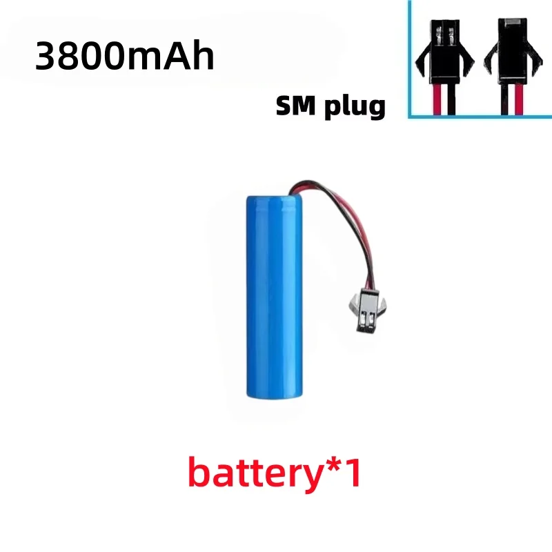 NEW SM Plug 18650 Lithium Ion Rechargeable Battery 3.7V 3800mAh with PCB for Q85 Q70 RC Helicopter Airplane Car Ship Gun Toy Etc