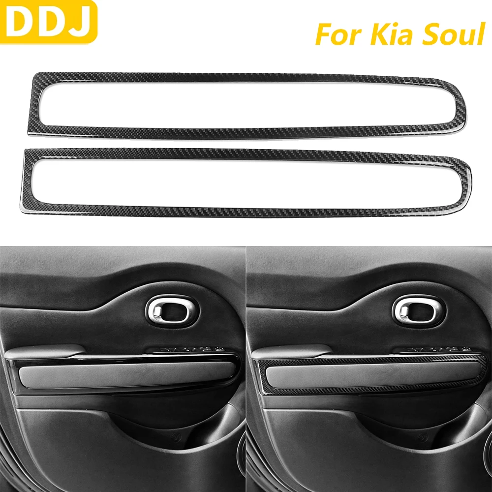 

For Kia Soul 2014-2019 Carbon Fiber Front Inner Door Frame Panel Decorative Cover Car Interior Accessories Decoration Sticker