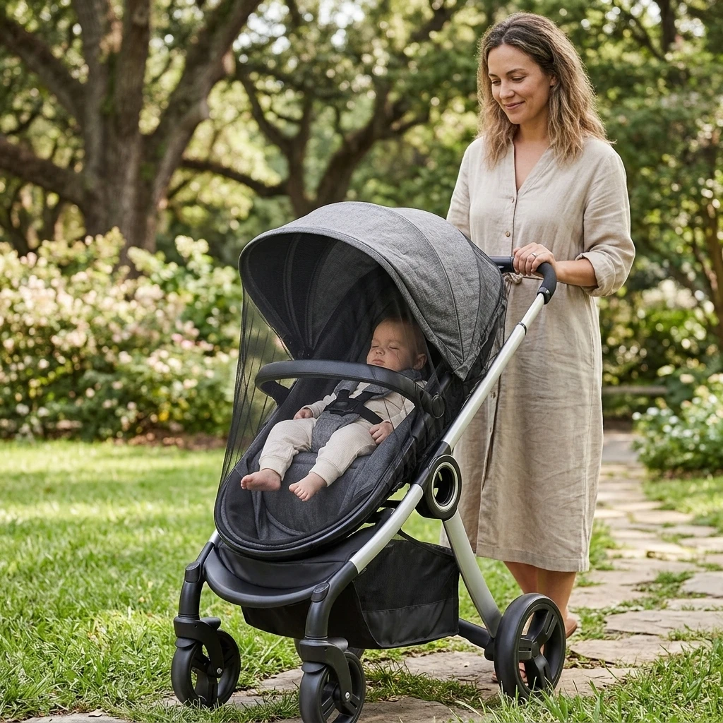 Baby Stroller Mosquito Net 360 Degree Full Coverage Universal Fit Breathable Fine Mesh Against Insects Portable Net for Infants