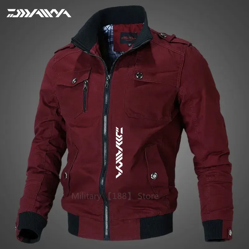 2024 Fishing Tactical Jackets Men Spring Autumn Winter Pilot Jackets Cotton Coat Fashion Casual Cargo Slim Fit Clothes Hiking