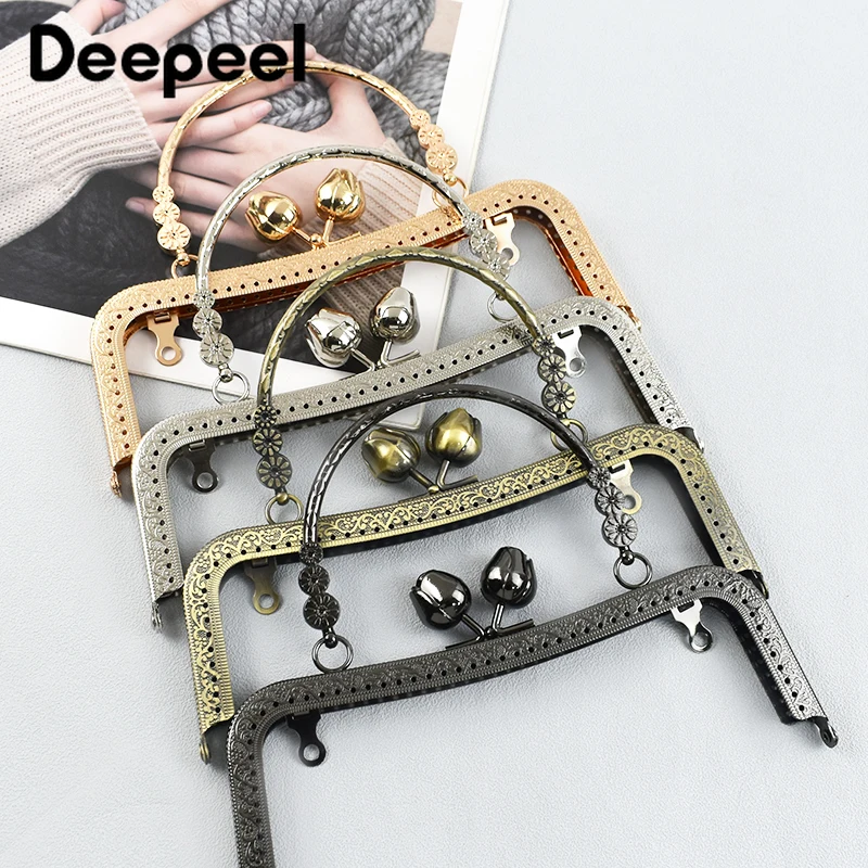 

2/5Pcs Deepeel 20.5cm Metal Handle Purse Frame Kiss Clasp Women Handbag Sewing Brackets Handles DIY Leather Crafts Accessories