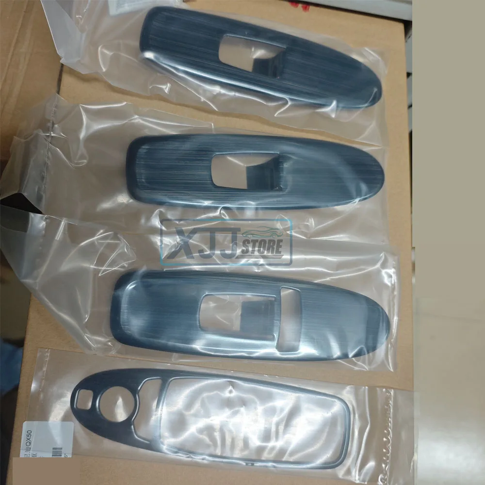 for Infiniti QX50 2025 2024 2023 2022 2020 2018 Black Titanium Window Lifting Panel, Air Outlet Vent, Headlight Button Cover