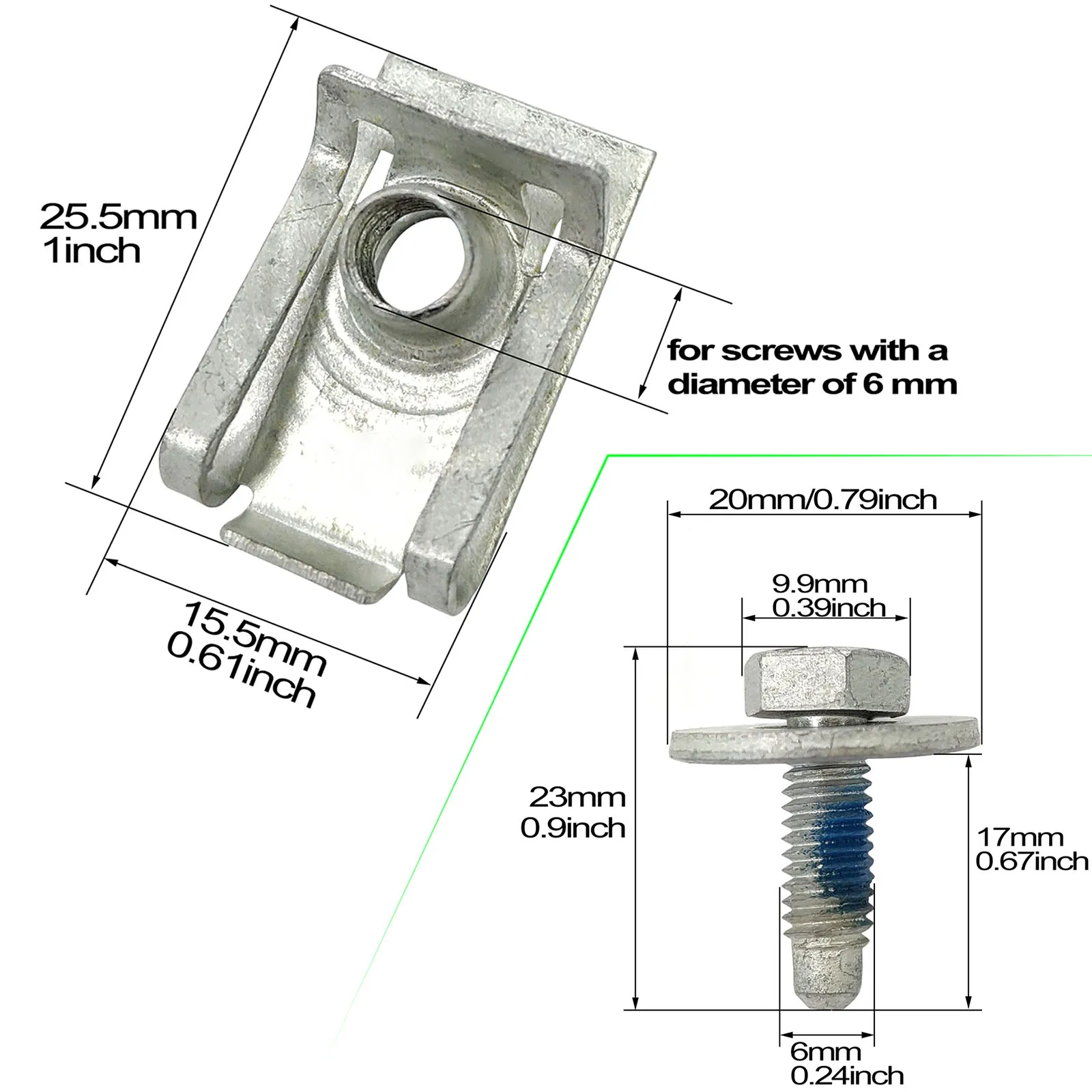 10x set Universal Under Engine Cover Undertray Clips Body Bolts Screw Splash Shield Guards Fender Liner Retainer