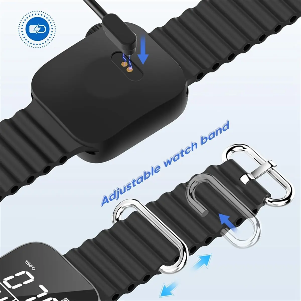 

ONGE Vibrating Metronome, Wearable Digital Metronome for Instruments and Sports Fitness, Tempo Beat Rhythm Watch Metronome