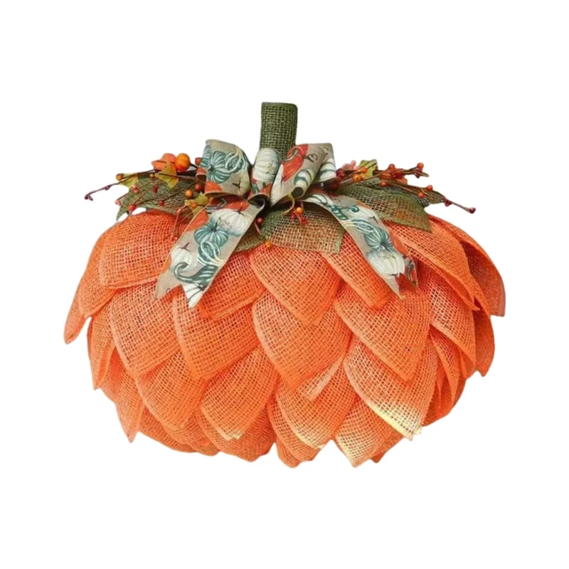 

Artificial Pumpkin Wreath Ornament with Ribbons for Autumn Home Decoration Dropship