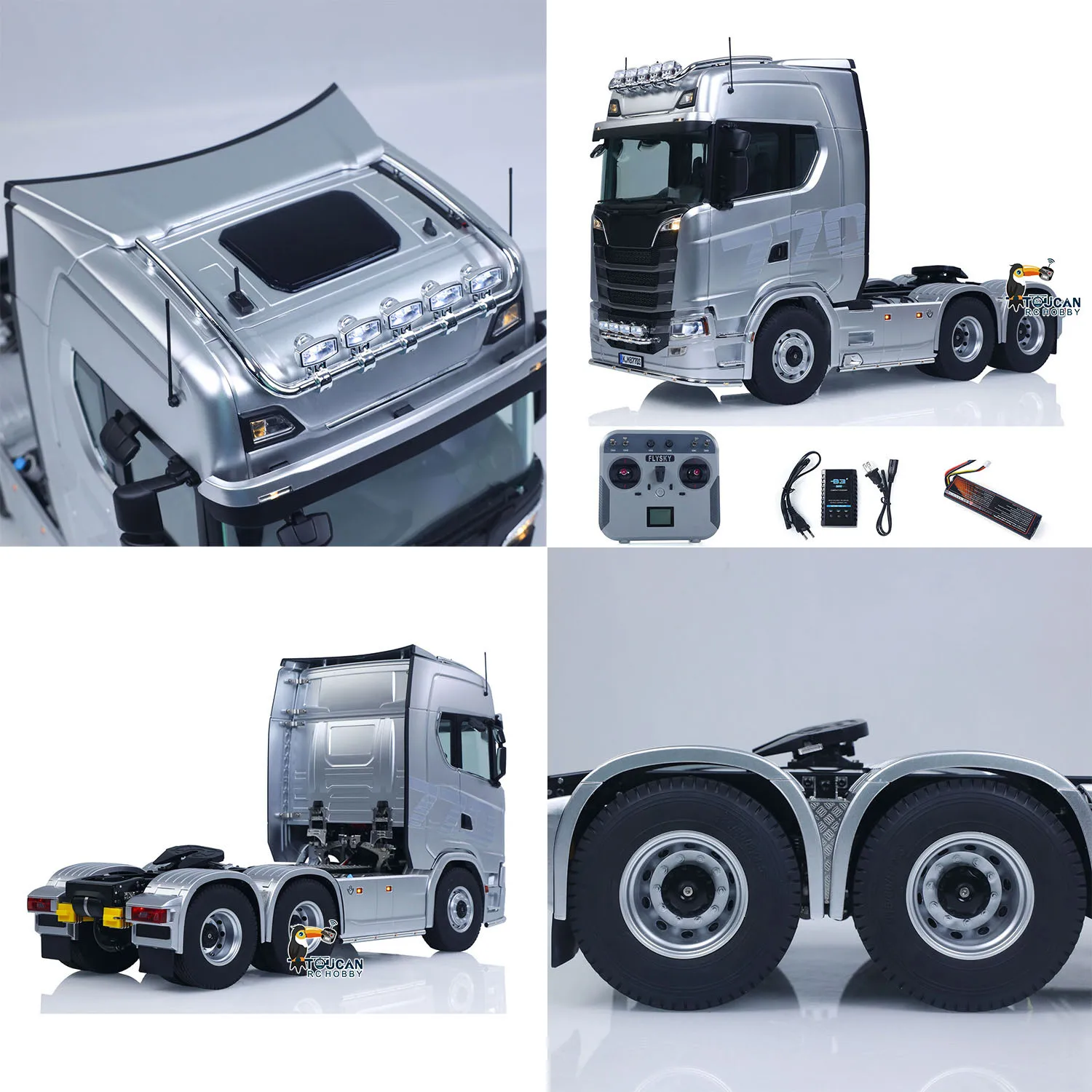 

1/14 KABOLITE 770S 100 RC Tractor Truck 6x6 Remote Control Lorry Car 2Speed Gearbox Differential Lock Battery Radio RTR Model