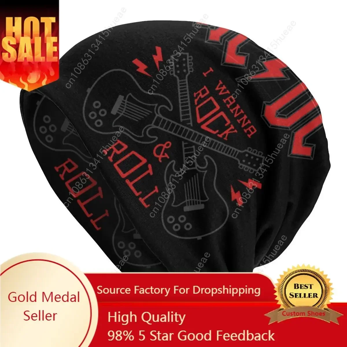 

AC DC Mash Up Beanies Caps For Men Women Unisex Outdoor Winter Warm Knitted Hat Adult Rock Roll Band Bonnet Hats