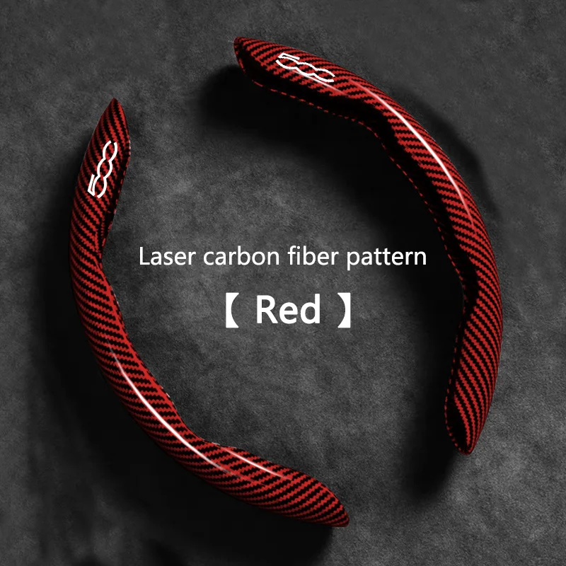 2pcs Car Steering Wheel Cover Non-slip Protective Cover For Fiat 500 2007-2022 500e 2020 2021 500L 2014-2018 500X 2015-2022