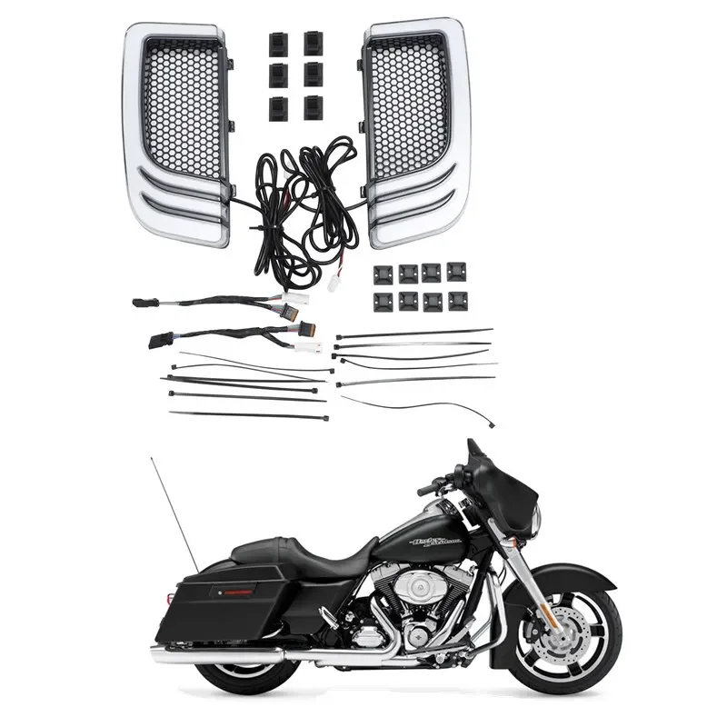 

Для Harley Touring Street Glide Road King 2014-2022 аксессуары для мотоциклов обтекатель нижние решетки светодиодный указатель поворота