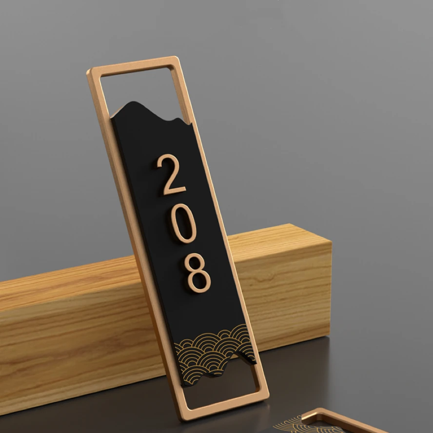 Modern Acrylic Door Plates Customize 3D Laser Cutting Vertical Number for Shop Store Flat Apartment Villa Hotel Mailbox Cafe Bar