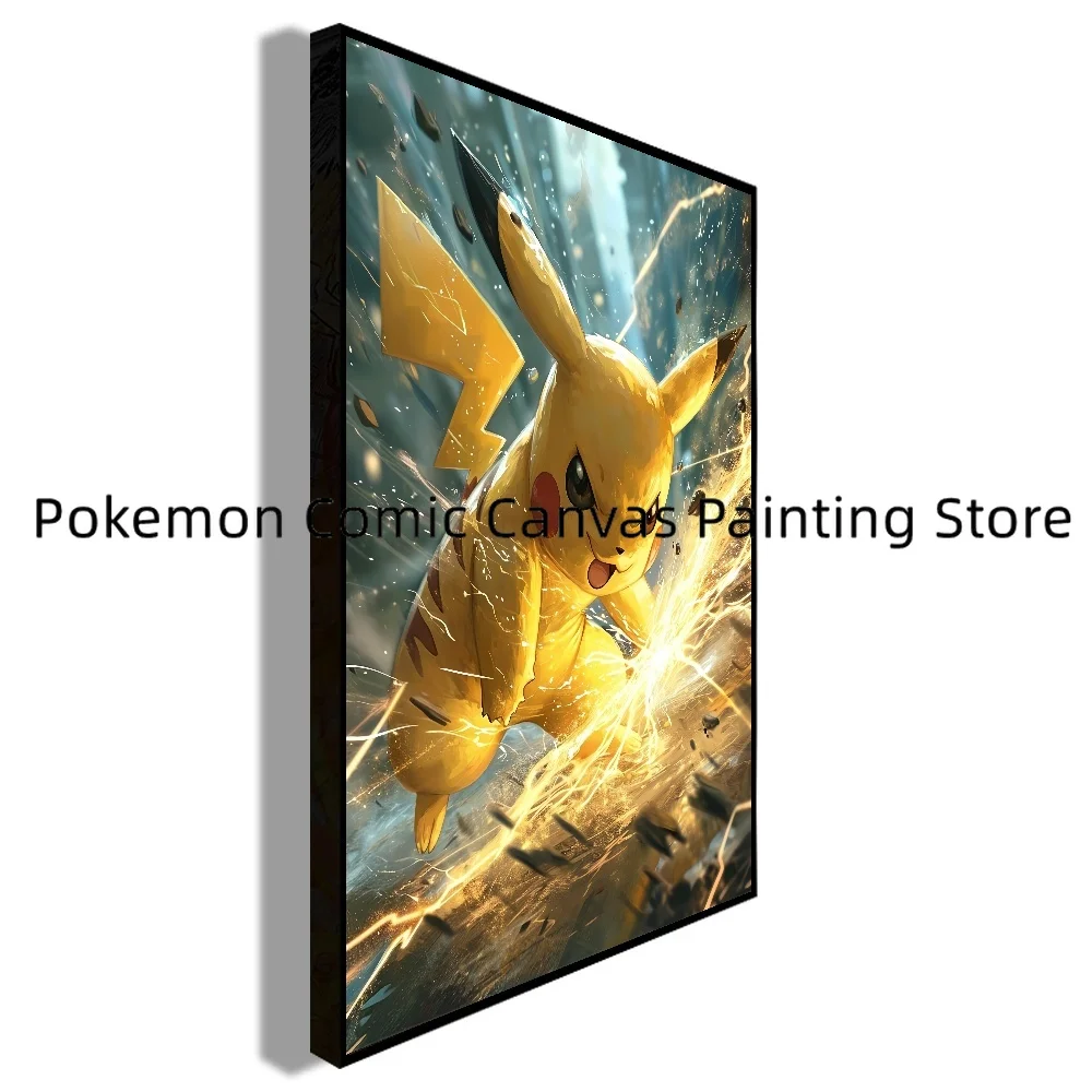 Surrounding Japanese Anime Pokemon PikachuStickers and Posters Bedroom Home Decoration Canvas Wall Children's Gift