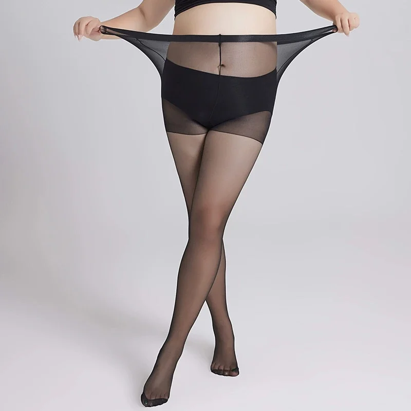 Extra Large Summer Tights Women Anti-hook Silky Touch Elastic Big Size Pantyhose XL 3XL T Crotch Sexy Transparent Underwear