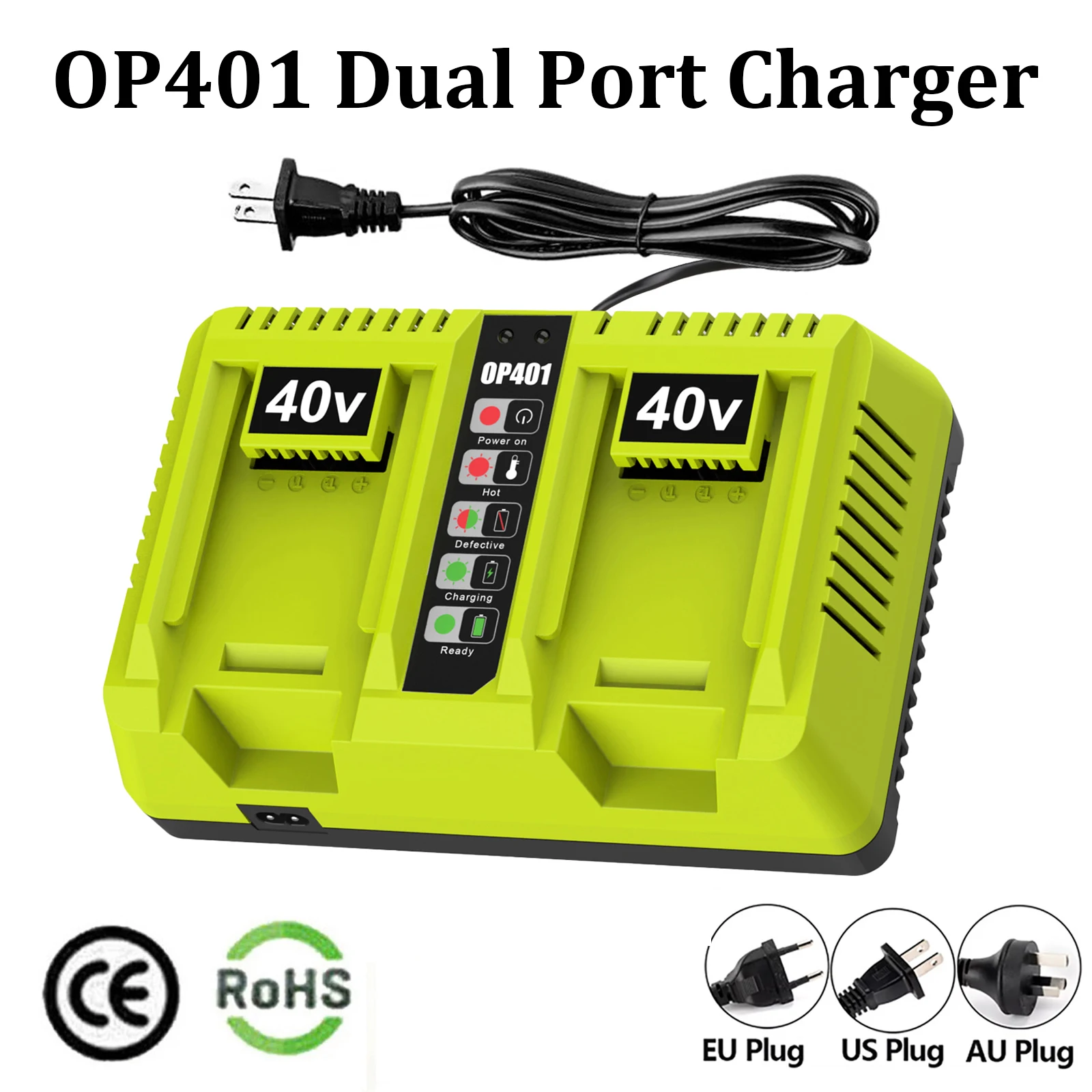 Lithium-Batterieladegerät OP401 für Ryobi 36V 40V OP4015 OP4026 OP4026A OP4030 OP4050A OP4040