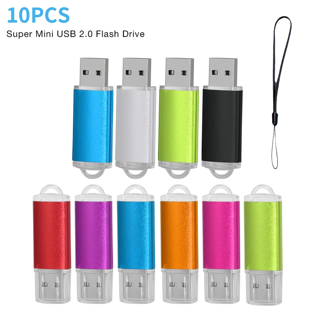 

10PCS/lot Colour USB Flash Drive 2.0 4GB 8GB 16GB Mini Memory Stick Pendrive 32GB 64GB 128GB USB Stick Flash Disk Custom Logo