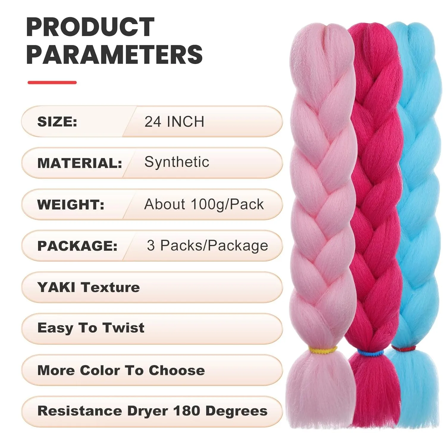 Jumbo Braiding Hair Synthetic Jumbo Crochet Braiding Hair Extension for Box Twist Braids Hair Braids Pre Stretched Box Braids