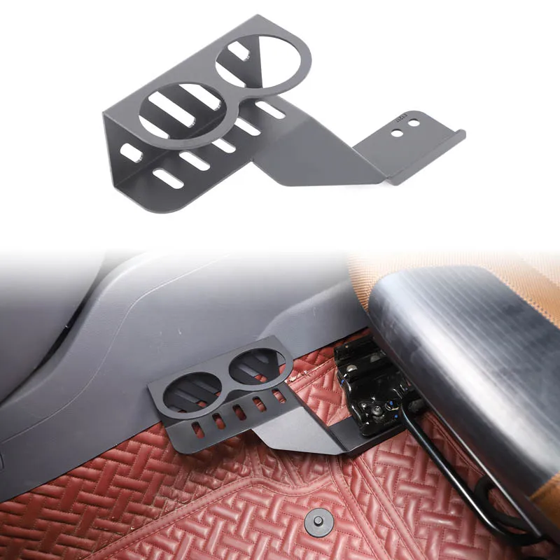 Aluminum alloy black car cup holder tray main and auxiliary seats cup holder car interior accessories For Ford Ranger 2015-2021