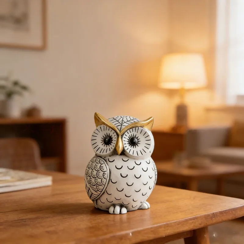 Cross-Border Popular Owl-Shaped Resin Ornament Suitable For Artistic Home Decor Bedroom Windowsill Balcony Decoration And Gi