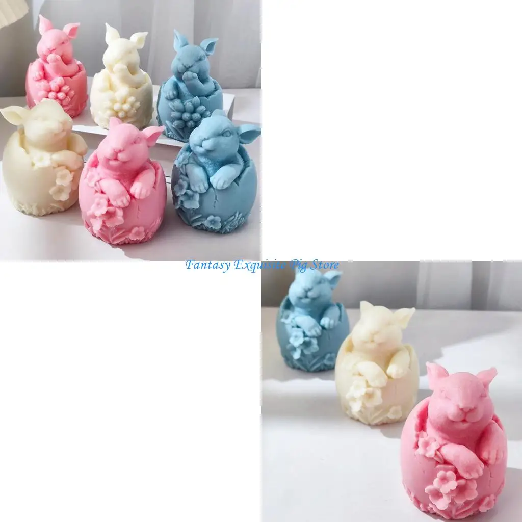 

Epoxy Handmade Flower Easter Egg Rabbit Mold for DIY Soap Decorations