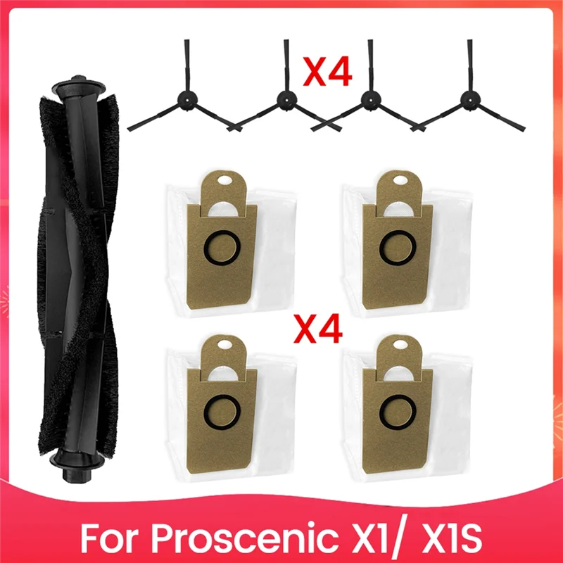 أجزاء منظفة للمكنسة الكهربائية Proscenic X1/ X1S فرشاة جانبية الأسطوانة الرئيسية ملحقات كيس الغبار