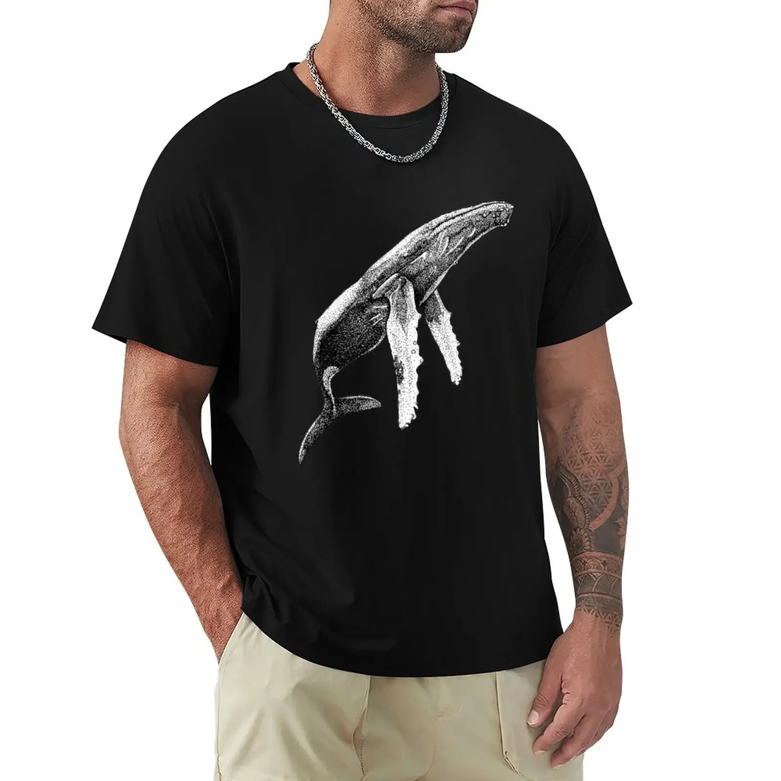 

Humpback whale in dots T-Shirt quick drying anime stuff anime clothes vintage graphic tee mens big and tall t shirts