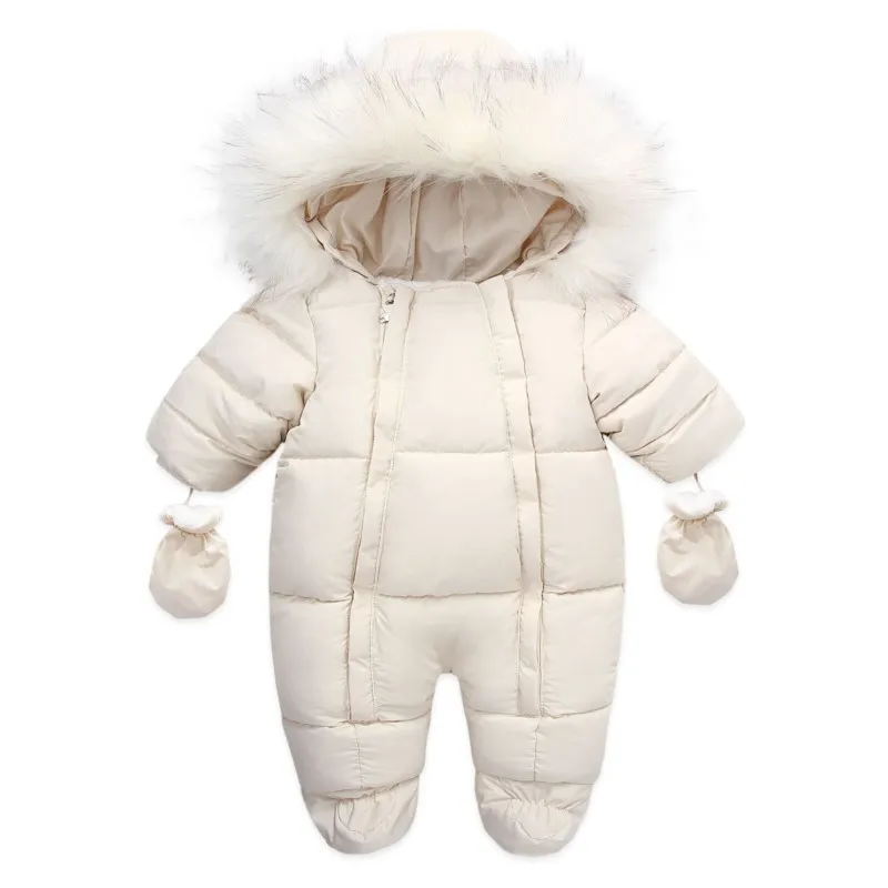 -30 Degree Newborn Baby Boy Winter Jumpsuit Plus Velvet Boys Warm Overalls Infant Girl Snowsuit Toddler Romper Outerwear Coat