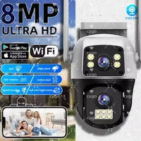 Cámara IP PTZ de 8MP, 4K, WIFI, pantalla Dual para exteriores, detección humana IA, lente Dual, Audio bidireccional, vídeo CCTV, cámara de seguridad, aplicación V380