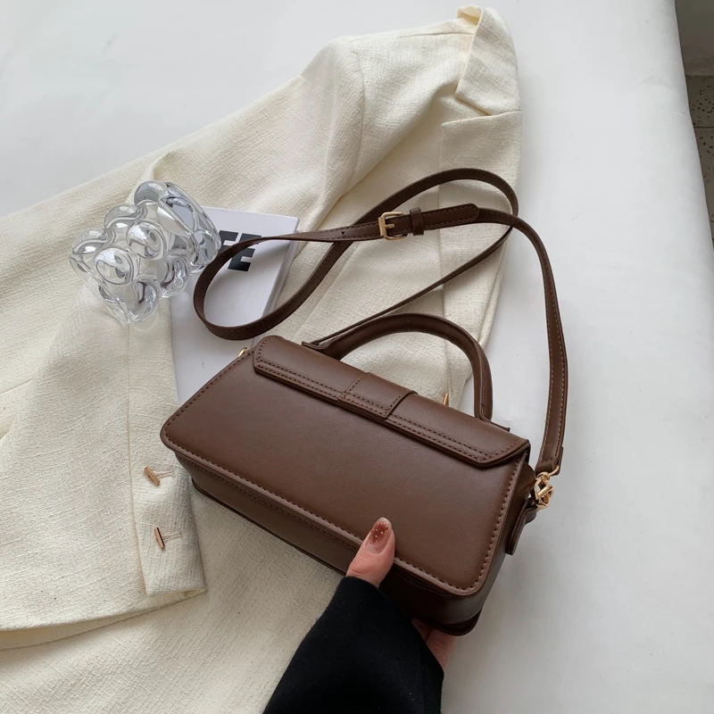 PU Leather Shoulder Bag for Women Handbag Fashion Crossbody Bags Vintage  Underarm Bag Square Satchel bolsos lujo 2024