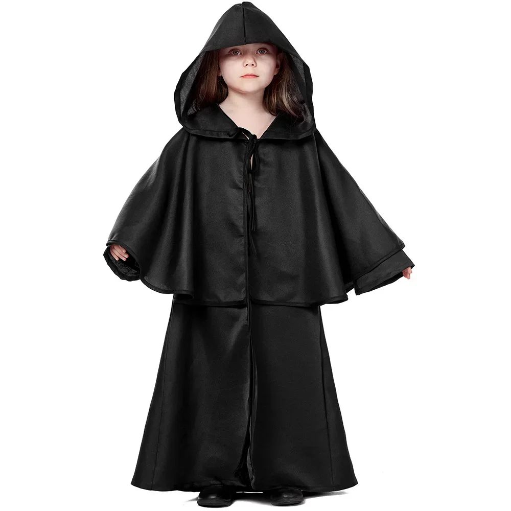 Robe Médiévale pour Enfant, Cosplay d'Halloween, Faucheuse Grim