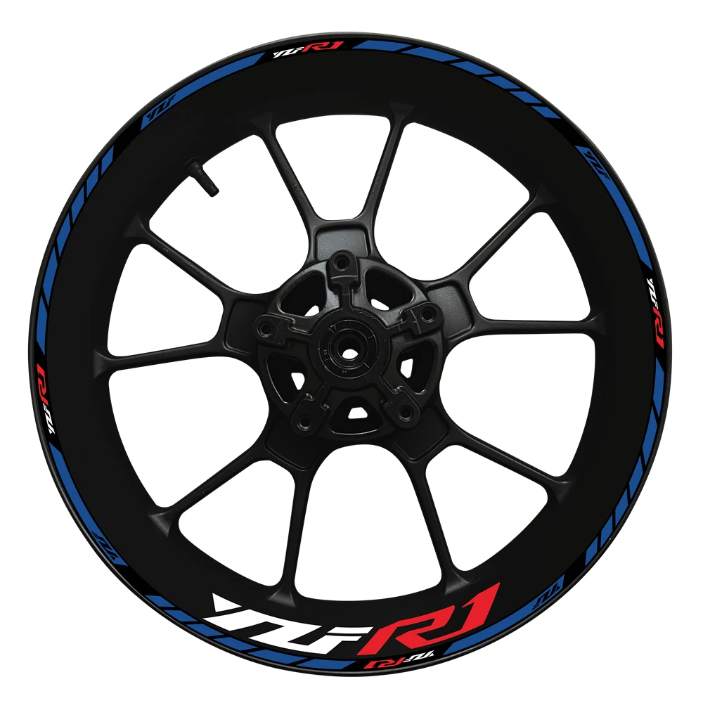 Untuk sepeda motor YAMAHA YZFR1 baru 2022 17 inci Wheel Hub YZF R1 LOGO Decal dekorasi Set Rim modifikasi stiker reflektif