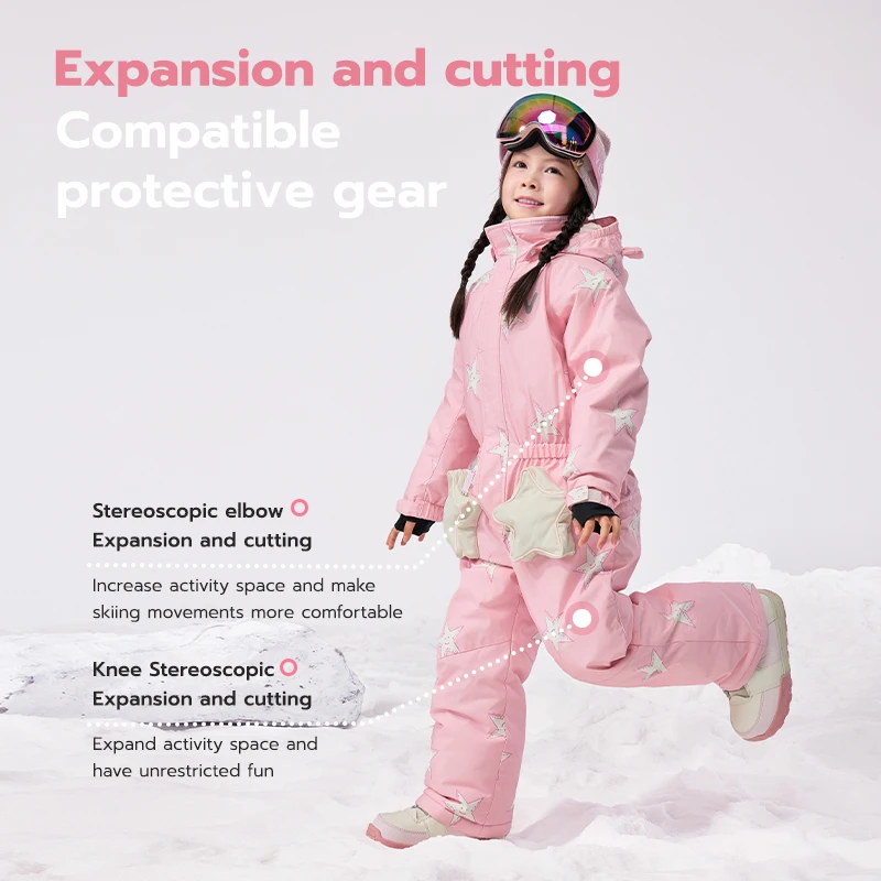 VECTOR -30 Degree Children Ski Jumpsuit Winter Snowboard Jacket Boys and Girls Outdoor Snow Suits Warm Waterproof Kids Ski