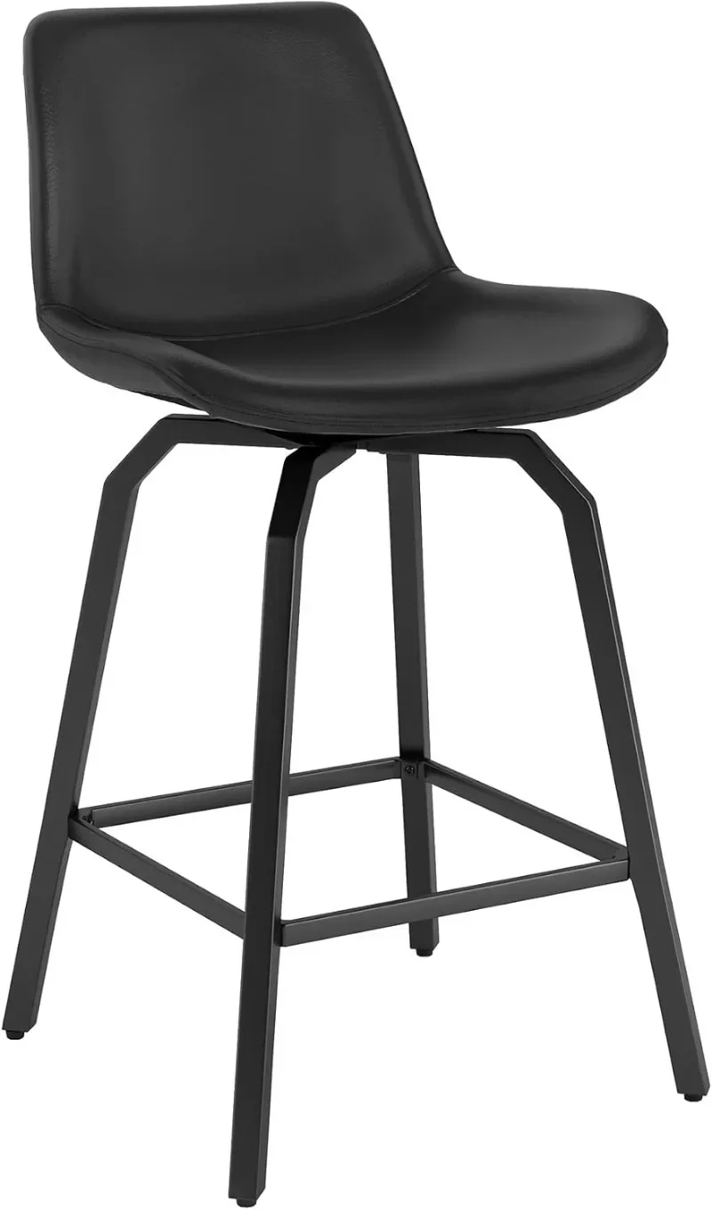 LUE BONA 360° Swivel Bar Stools Counter Height Bar Stools Modern Faux Leather with Enlarged Seats, Metal Legs for Kitchen Island view 6