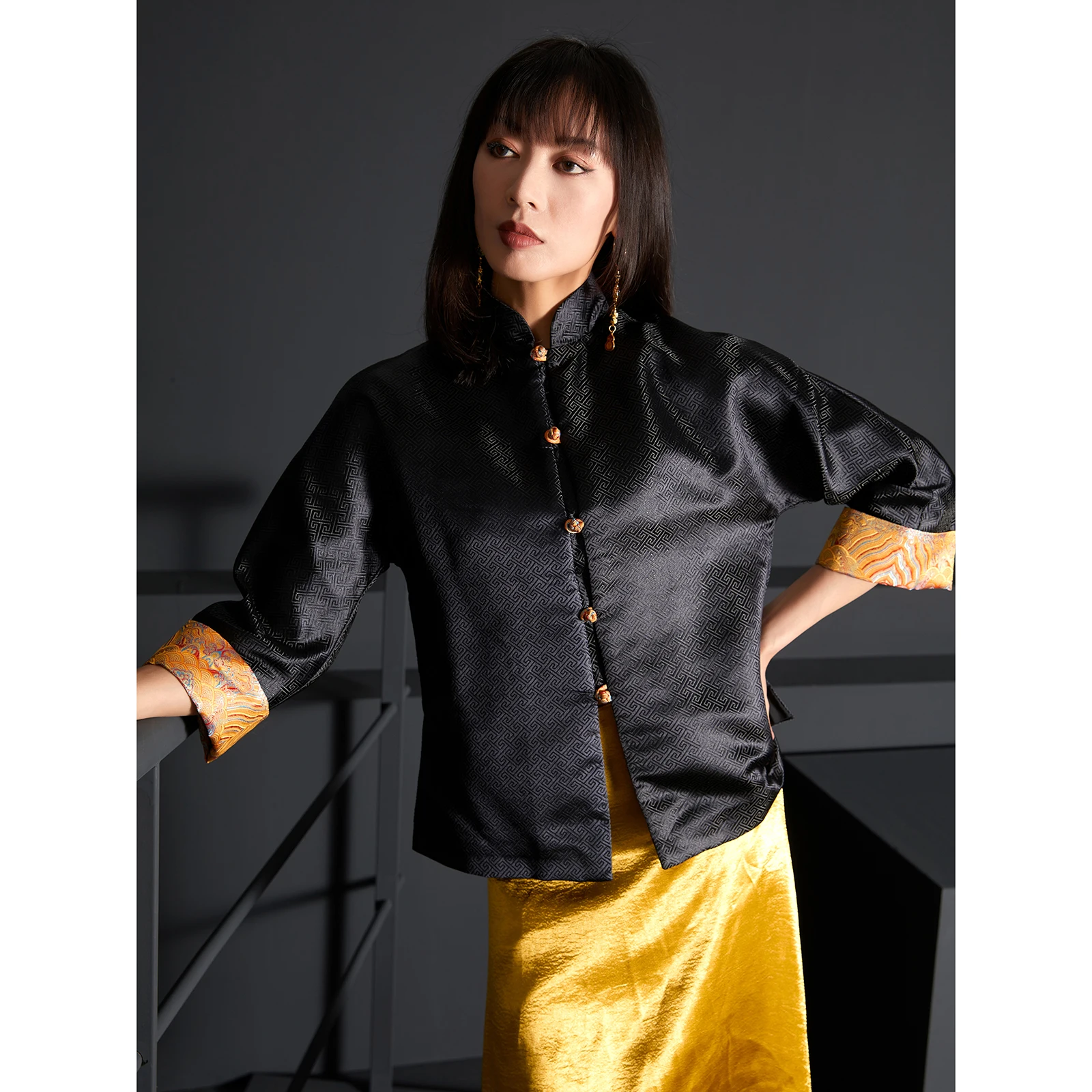 

Женский модный приталенный топ-танч с воротником и пуговицами в китайском художественном ретро-стиле, обновленный, из хлопка