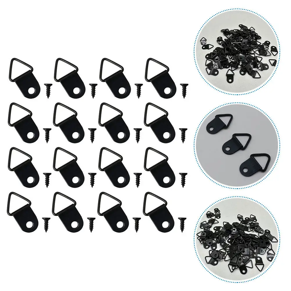 100Pcs Triangle Picture Hangers Heavy Duty Frame Hooks Simple Elegant Design Hidden Mounting Hardware for Wall Art Photo Display