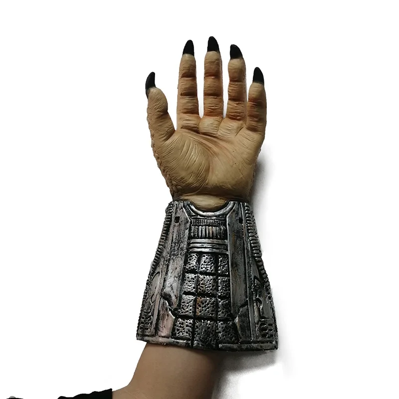 1 Stück Lone Wolf Alien Battle Horror Latexhandschuhe. Geeignet für Halloween-, Oster-, Karnevalsoutfits und Cosplay-Charakterrollen. – Detail 1