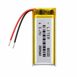 Liter Energy Battery 3.7V Polymer Lithium Battery 601533 280mAh 601535 Recording Pen Point Reading Pen Small Camera Toy