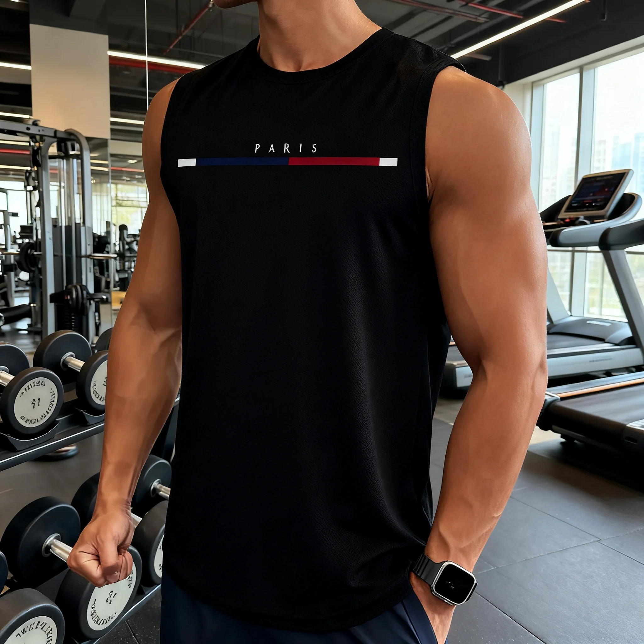 

Trend Paris Letters Graphic Tank Tops For Men Fashion Summer Streetwear 3D Printed Sleeveless Vest Loose Breathable Cool Tops