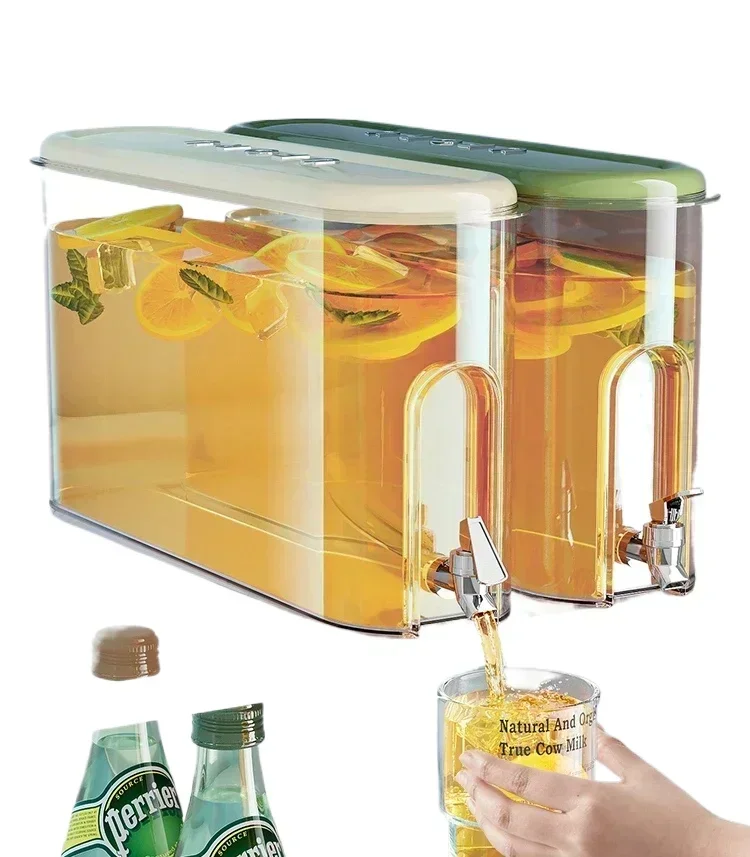 

Cold kettle household large-capacity slit refrigerator juice bucket with faucet can filter residue.