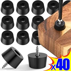 8/40Pcs Rubber Pads Floor Protectors Table Chair Furniture Leg Cover Speaker Cabinet Bottom Black Tips Absorber Non-slip Gasket