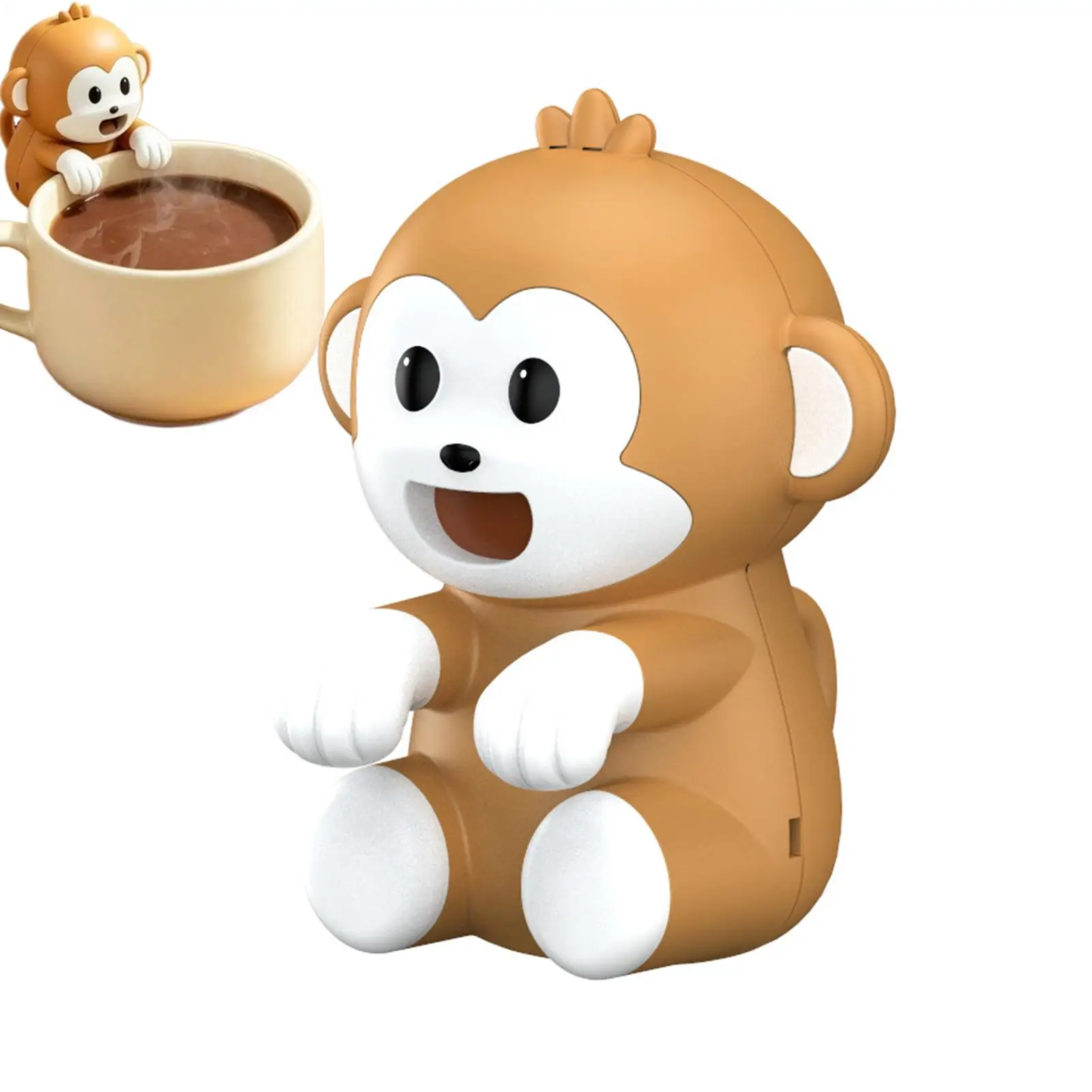 Mini Clip On Fan for Cup 3 Speeds Cute Monkey Portable Clip On Food Cooling Fan for Soup Coffee Tea Baked Goods Outdoor Picnic
