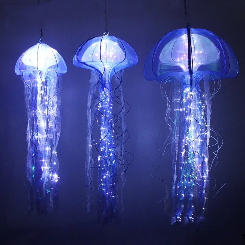 BRIGHT New Colorful Simulation Jellyfish Hanging Light DIY Ocean Wedding Lamp Scene Layout Large Shopping Mall Hotel Decor