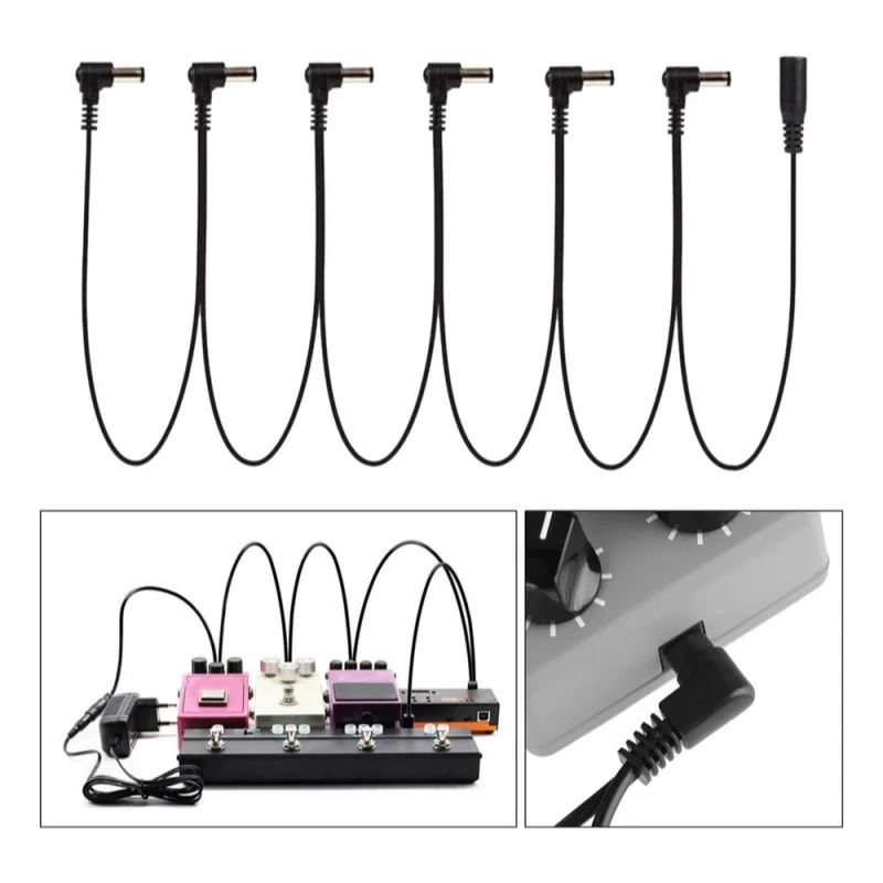 Daisy Chain Cables 6 to 8 Ways Guitar Effect Pedal Power Supply Adapter 9V DC 850ma Tip Negative for Guitar Effect Pedal