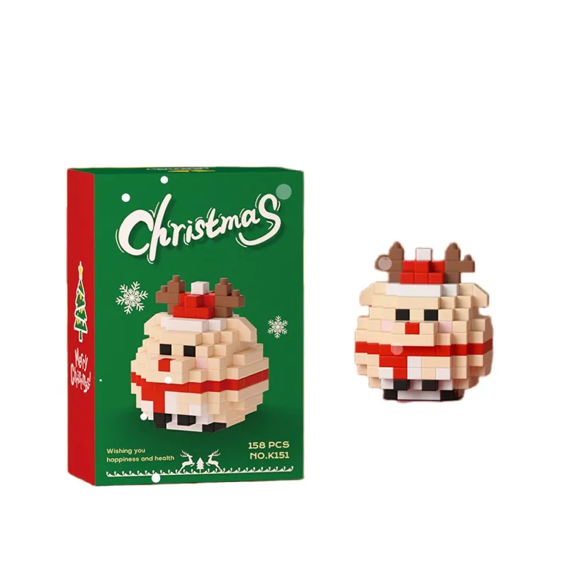 Christmas Donut Series Building Blocks for Children\'s PuzzleSanta Claus Christmas Tree Damo Egg Puzzle Toys Christmas Gifts