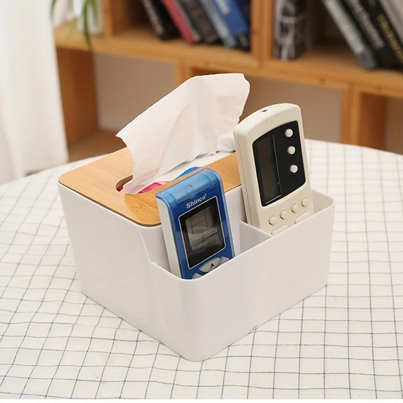 1 Multi-Functional Tissue Storage Box Remote Control Stand Bedside Tissue Holder